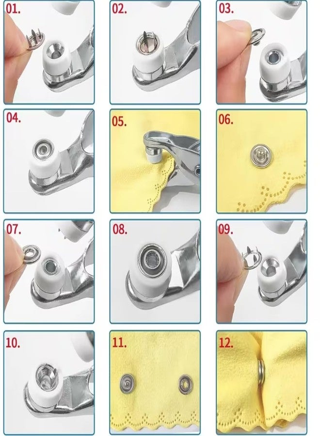 MARMIX Premium Snap Buttons Kit - 100 Sets 9.5mm Metal Snap Fasteners with Hand Pliers Tool, Five-Claw Copper Press Studs in Prong Ring Buttons Set 10 Colors for Sewing, DIY Crafts, Baby Clothes, Hats, Bibs (Multicolor) - Image 5